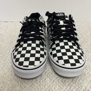Vans Mens 10.5 Seldan Sneaker Canvas Black White Checkerboard NIB